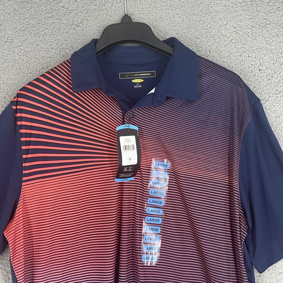Greg Norman Dubarry short sleeve striped multi color shirt men’s Large golf polo - Picture 2 of 12